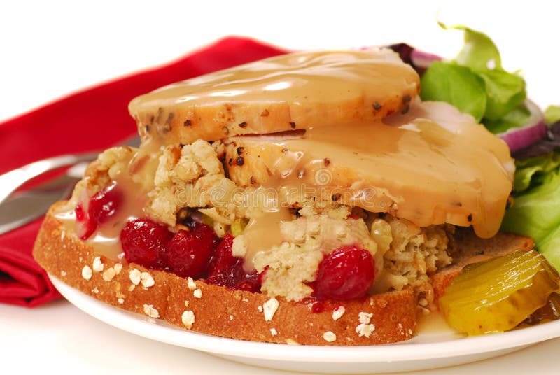 Open faced turkey sandwich