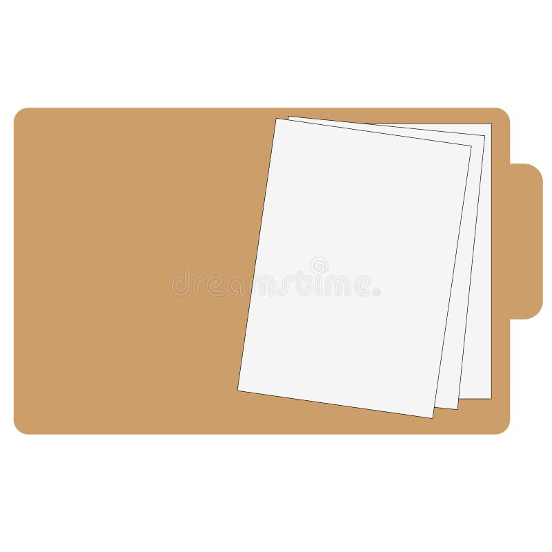 Open file folder with documents on white background. older with documents sign. flat style royalty free illustration