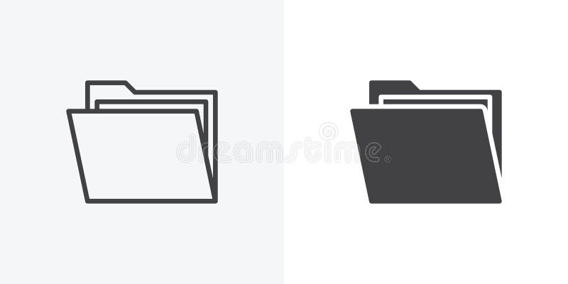 Open file folders icon vector illustration