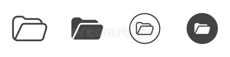 Open file folders icon Vector logo outline stock illustration
