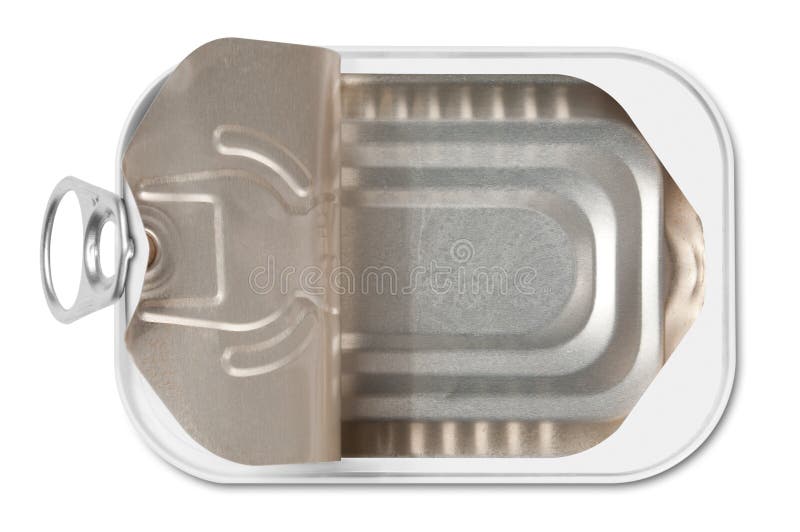 Open fish conserve tin