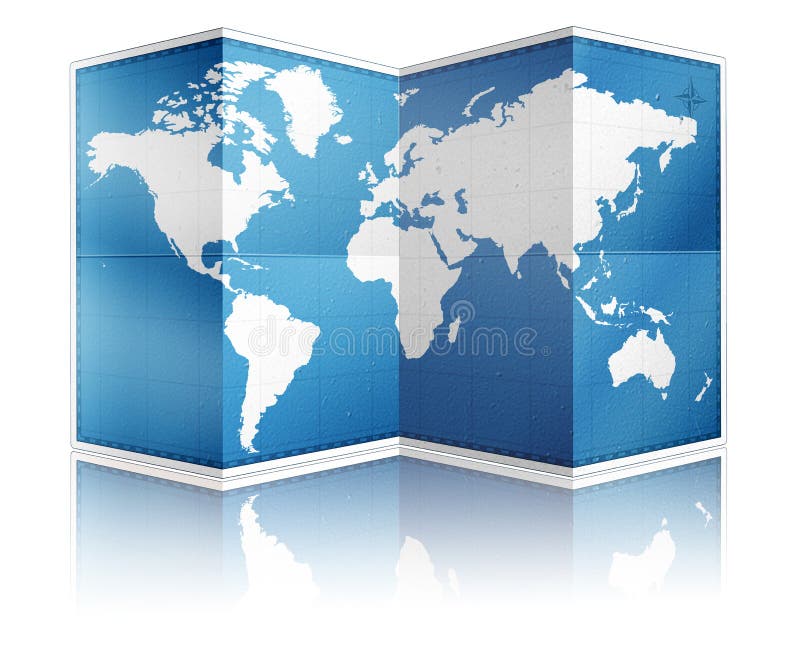 Open Folded World Map stock illustration Open Folded World Map stock illustration