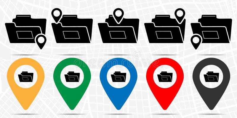 Open folder icon in location set. Simple glyph, flat illustration element of web, minimalistic theme icons vector illustration