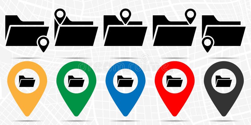 Open folder icon in location set. Simple glyph, flat illustration element of web, minimalistic theme icons royalty free illustration