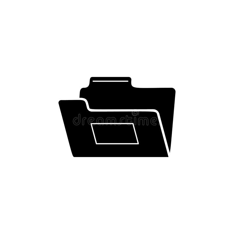Open folder icon. Simple glyph, flat vector of Web icons for UI and UX, website or mobile application stock illustration