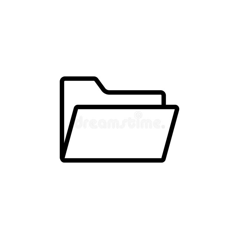 Open folder icon. Simple thin line, outline vector of Web icons for UI and UX, website or mobile application stock illustration