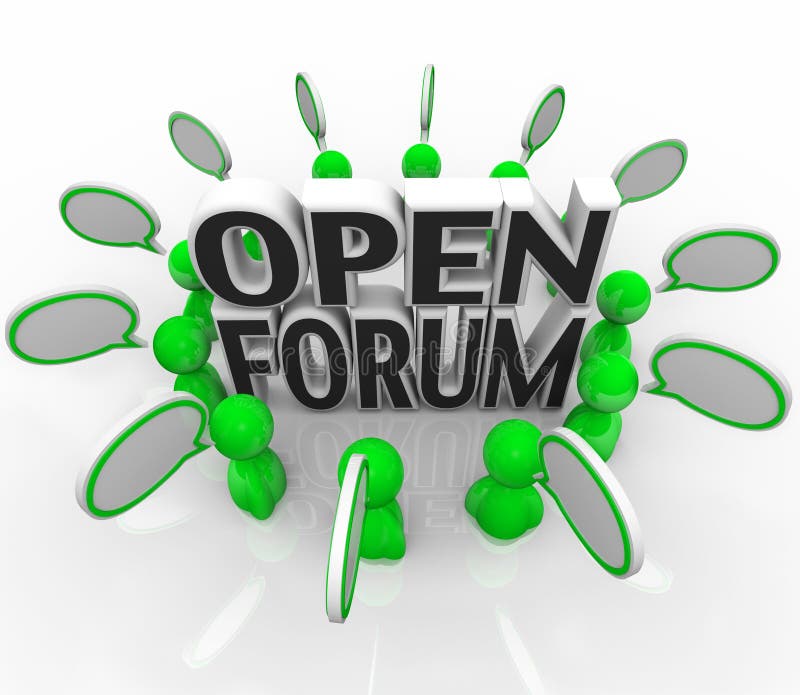 Open Forum Group Of People Discussing Talking Questions Stock