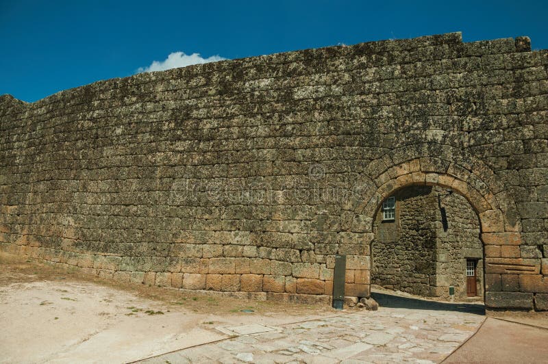 Open gate on a stone outer wall royalty free stock images Open gate on a stone outer wall royalty free stock images