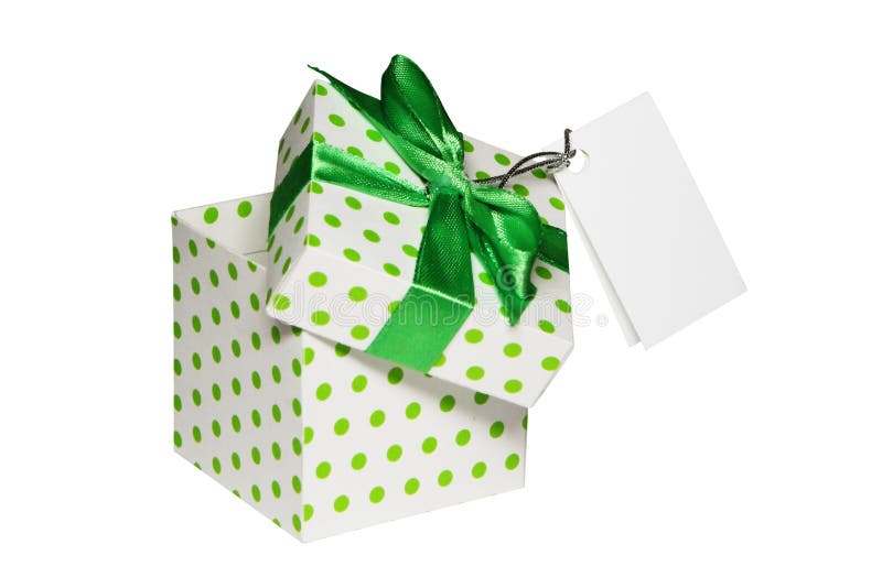 Open Gift Box With A Blank White Card Ready For Your Message