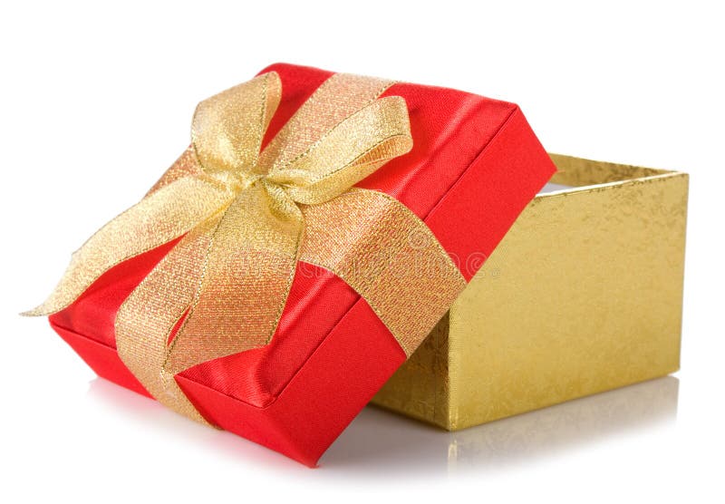 Open gift box stock photo. Image of single, wrapping