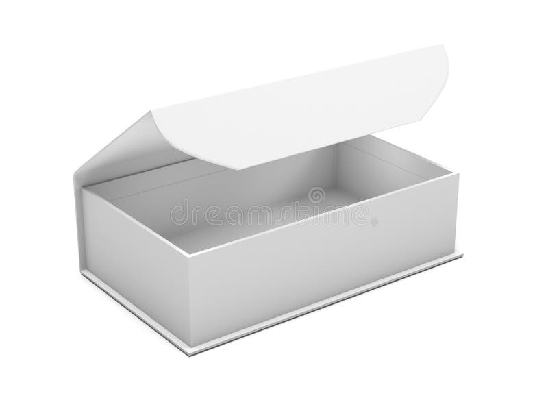 Open Gift Box Mock Up. Open Jewelry Box With Magnetic Clasp. 3d Rendering Illustration Stock ...
