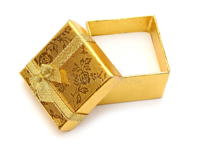 Open golden gift boxes