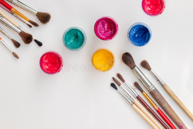 Watercolor paint palette, Stock image