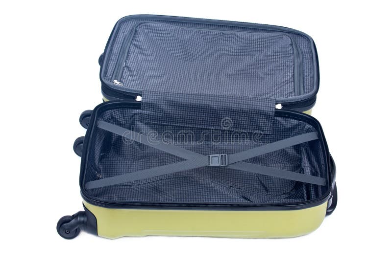 Open Green Hardshell Luggage Stock Image Image of baggage, carry