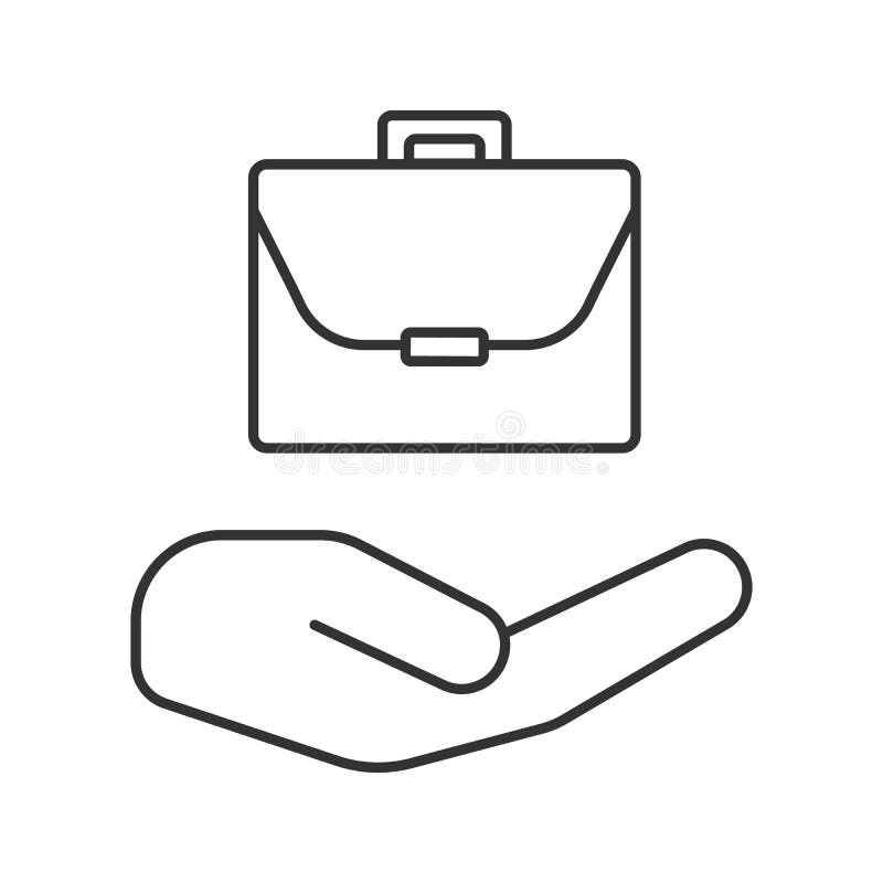Open Hand with Briefcase Linear Icon Stock Vector - Illustration of open,  case: 175334512