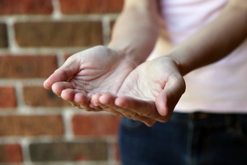 Pair of open hands waiting to receive. Pair of open hands waiting to receive