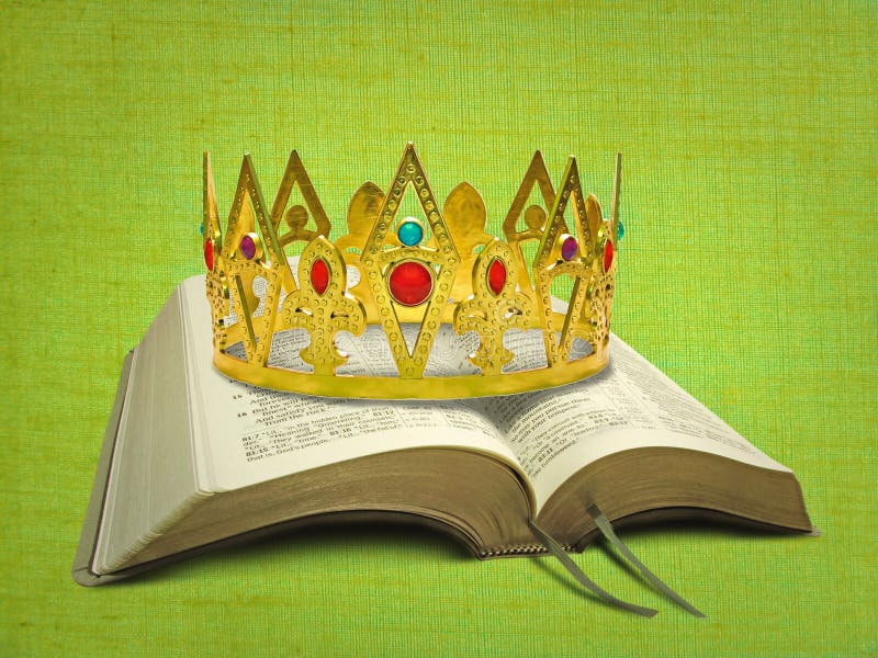 Open holy bible book scripture golden crown king jewels gems coronation jesus god jah jehovah christ gospel royalty free stock images Open holy bible book scripture golden crown king jewels gems coronation jesus god jah jehovah christ gospel royalty free stock images