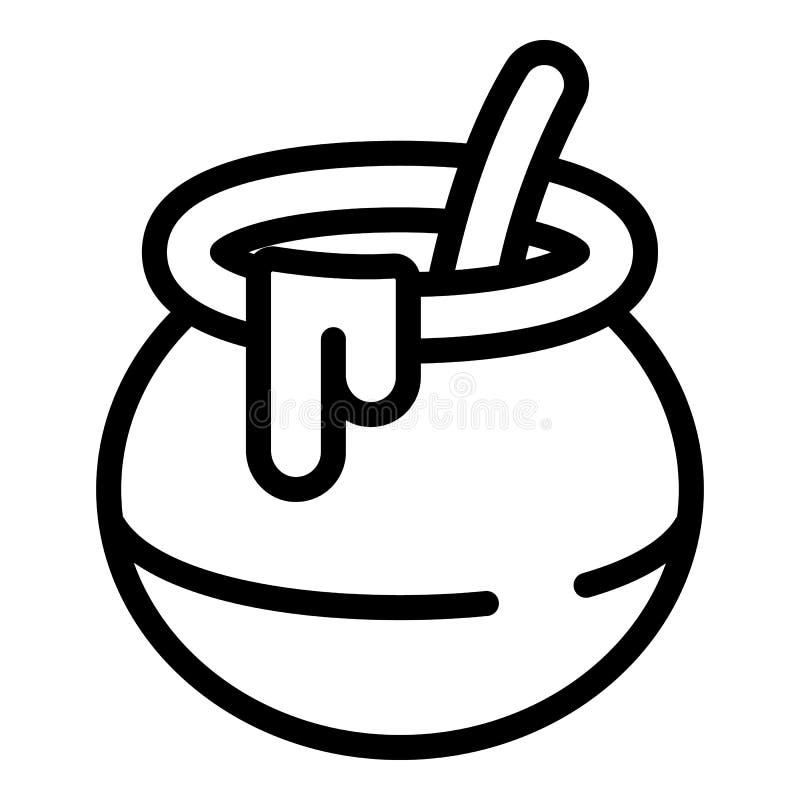 Open Honey Pot Icon, Outline Style Stock Vector - Illustration of