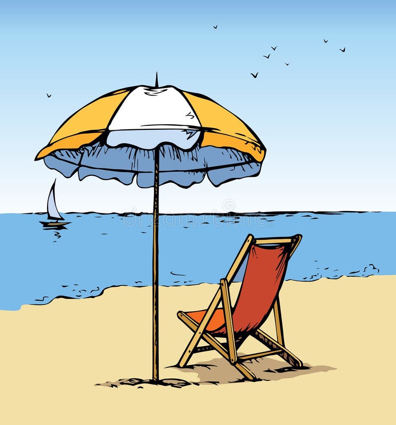 Parasol. Vector Drawing Icon Sign Stock Vector - Illustration of beach ...