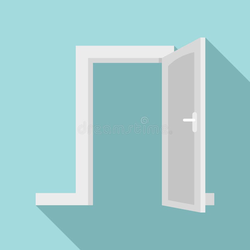 Open and closed door house front Royalty Free Vector Image