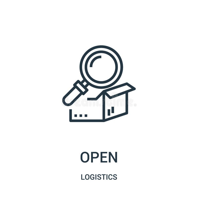 Open Icon Vector from Logistics Collection. Thin Line Open Outline Icon ...