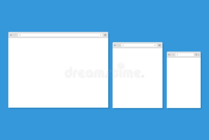 Open Internet browser window in a flat style vector illustration