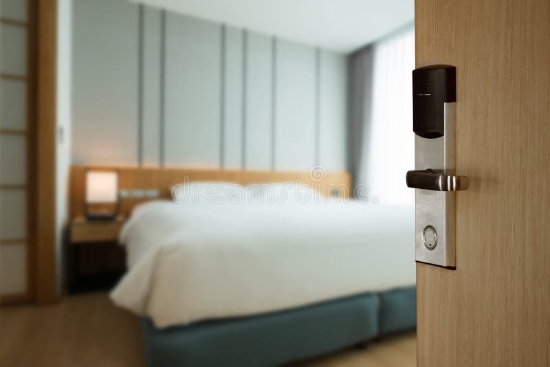 Open the door to bedroom stock image. Image of enter 164834883