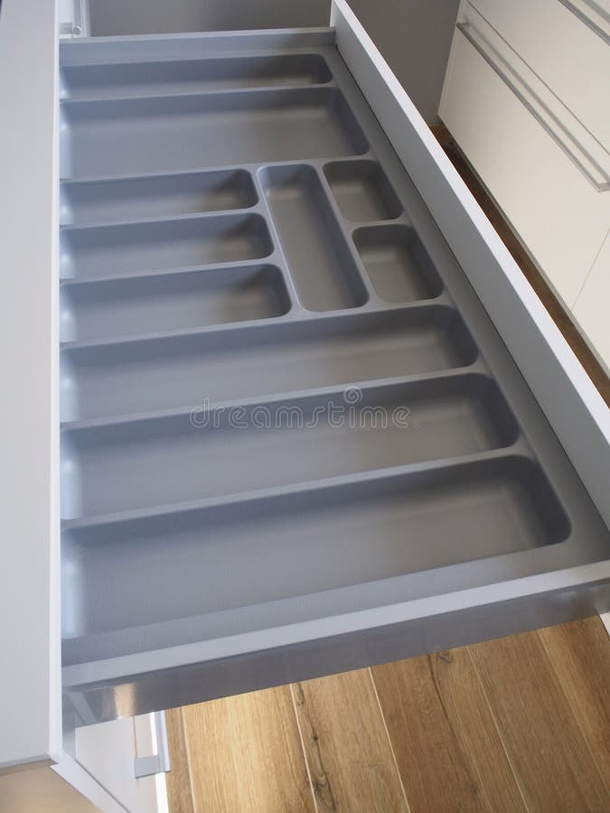 Open kitchen drawer stock photo. Image of object, empty 78821830