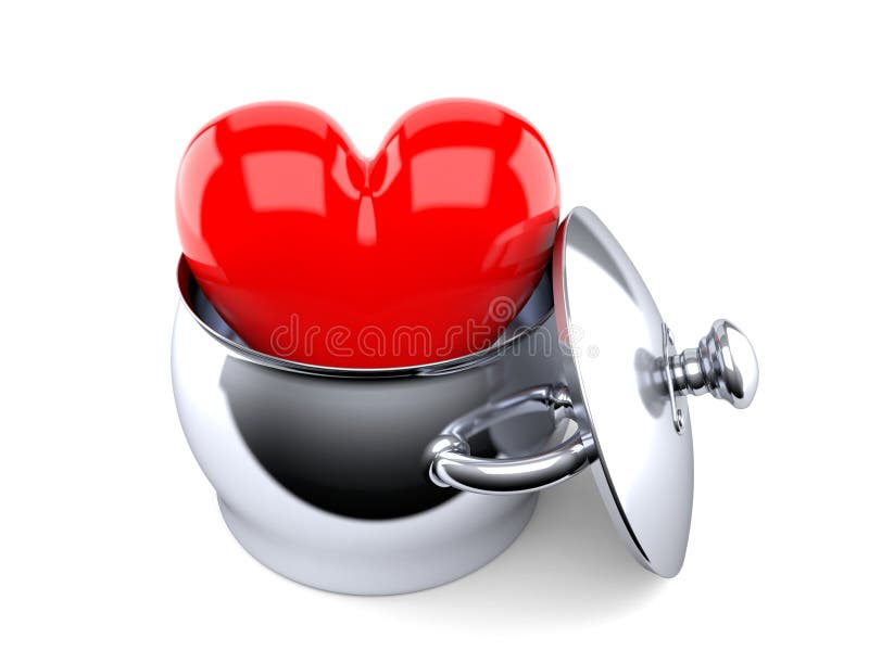 Heart with cooking hat stock illustration. Illustration of uniform