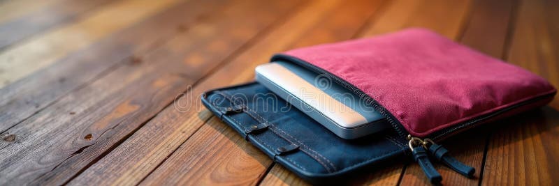 Open laptop sleeve, textured surface Ready for product placement , clean, display vector illustration