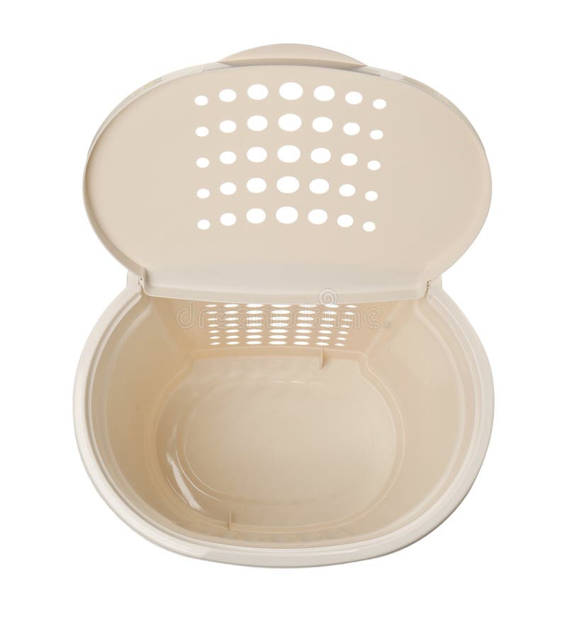 Open Laundry Basket Isolated on White, Top View Stock Image Image of