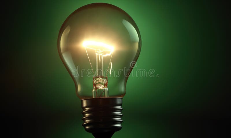 Open light bulb on a black background royalty free illustration