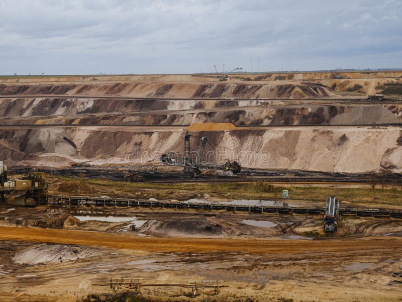 Open Lignite Mine in Germany Stock Image - Image of caterpillar, fuel ...