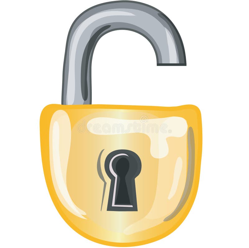 Open lock icon stock vector. Illustration of button, secure - 355821