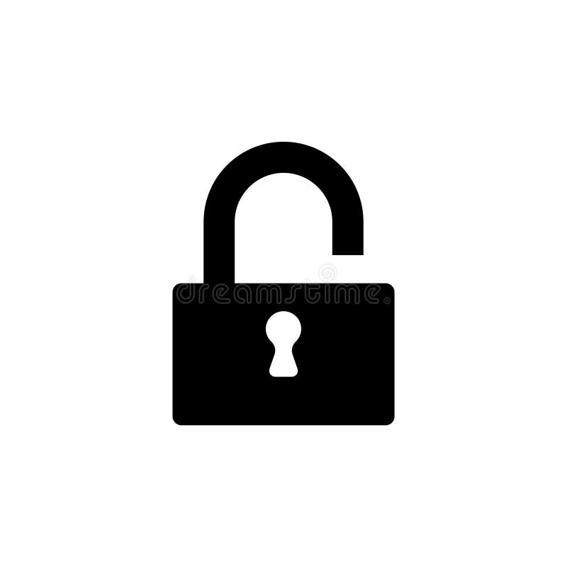 Open lock icon, vector stock illustration