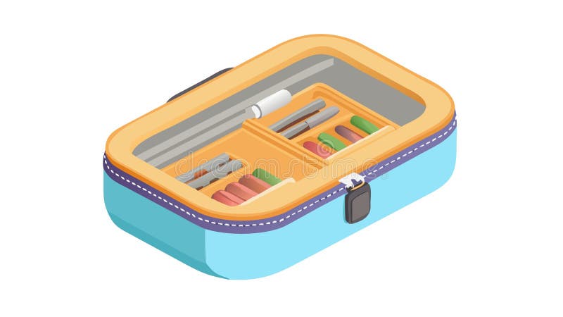 Open Lunch Box or Bento Container Isometric View, vector design Generative AI royalty free illustration