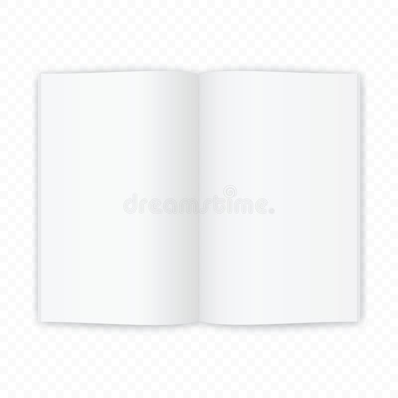 Blank Open Magazine Template. Brochure Mockup Stock Vector