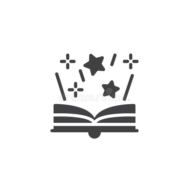Open magic book with stars vector icon royalty free illustration
