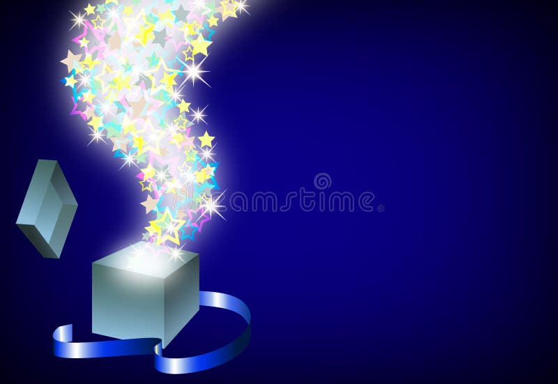 Open magic gift box royalty free illustration