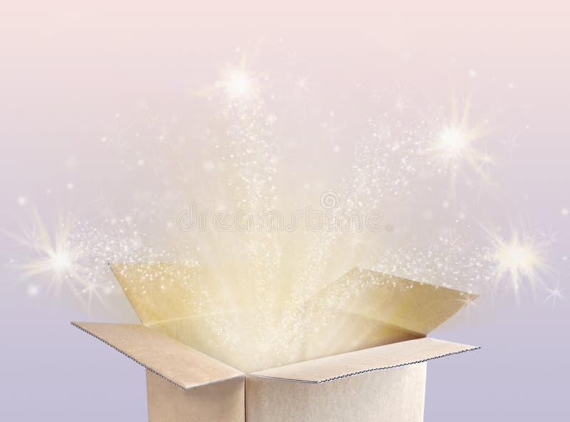 Open magic gift box stock photo Open magic gift box stock photo