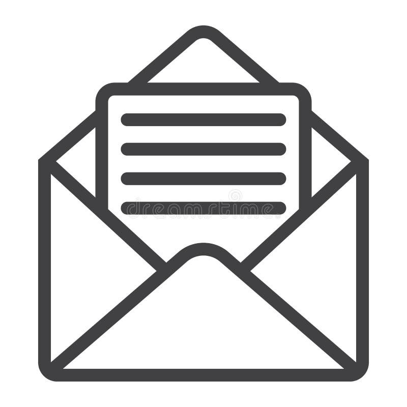 Open mail line icon, web and mobile, open letter royalty free illustration Open mail line icon, web and mobile, open letter royalty free illustration