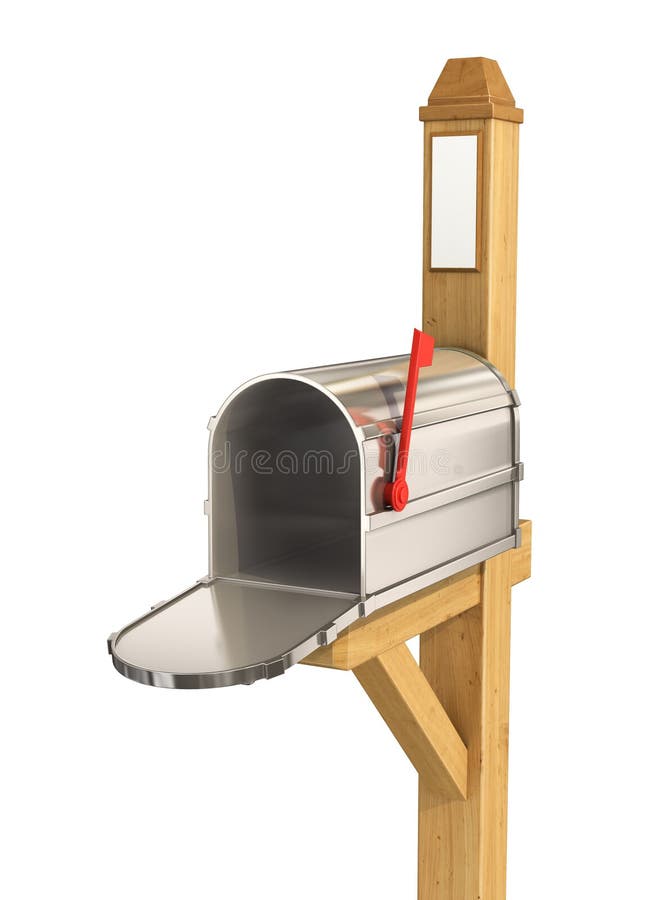 Open mailbox with letter (clipping path included) Stock Photo by