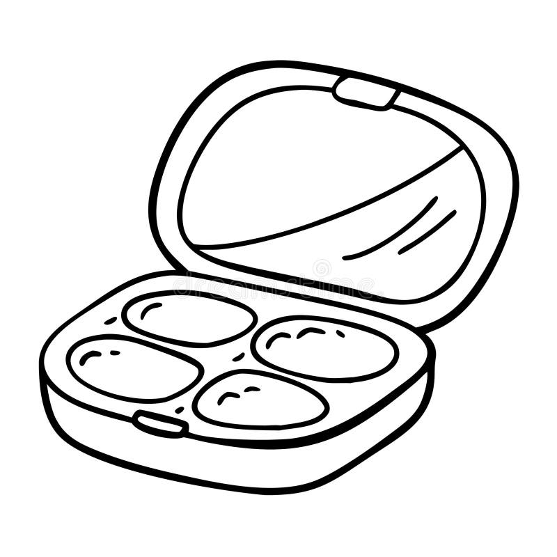 Open Makeup Compact With Four Eyeshadow Pans Vector Illustration for Beauty and Design Projects stock illustration