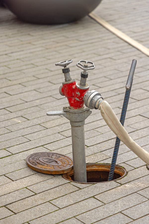 Open Manhole Water Hydrant royalty free stock photo