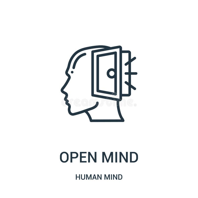 Open mind icon vector from human mind collection. Thin line open mind outline icon vector illustration. Linear symbol for use on web and mobile apps, logo, print media