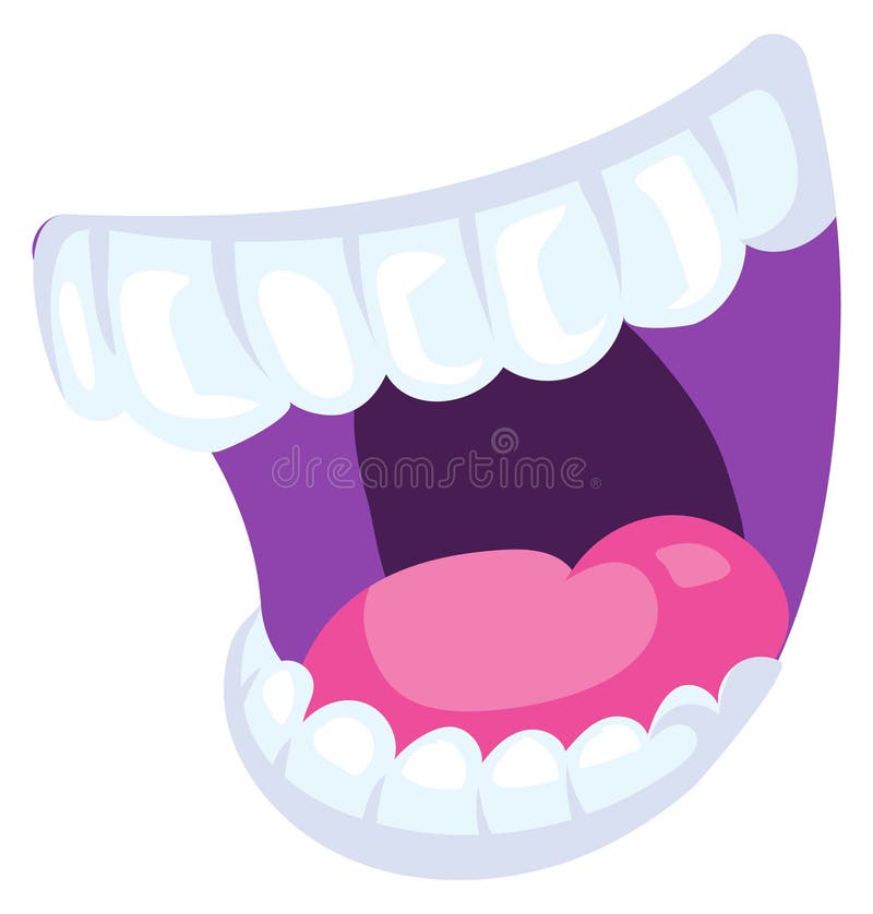 Open mouth. Cartoon screaming expression. Angry shout vector illustration
