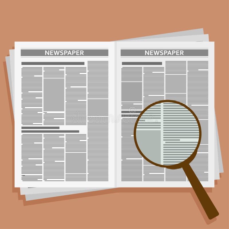 Open newspaper (vector) stock vector. Illustration of cartoon 3857645
