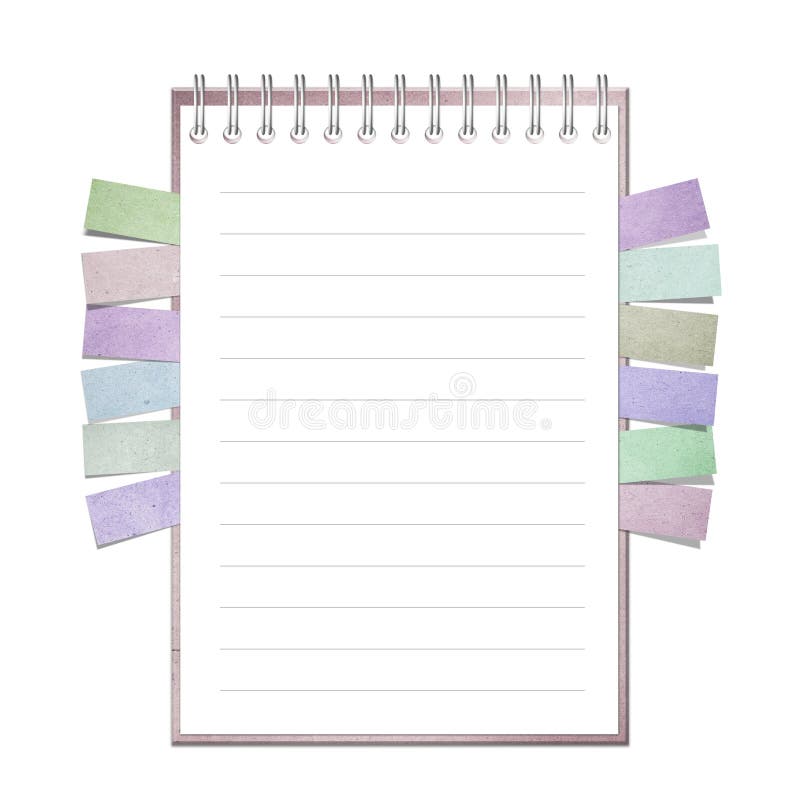 Open note book with bookmark stock photography Open note book with bookmark stock photography