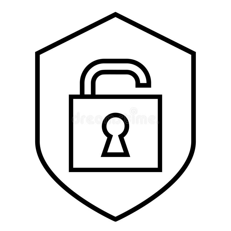 Open Padlock Icon Vector. Unlock Flat Line Design Sign Stock Illustration Illustration of