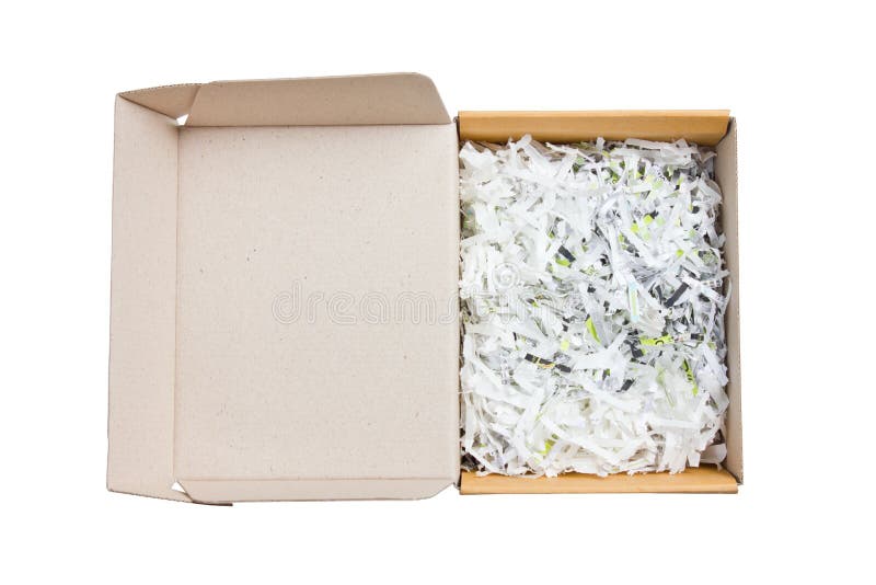 Open paper box heap with bumping papers insideใ royalty free stock image